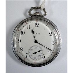 ELGIN SILVER OPEN FACE POCKET WATCH, RUNS, CIRCA 1926