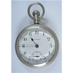 AMERICAN WALTHAM WATCH CO. NICKEL SILVER, RUNS, NICE CONDITION