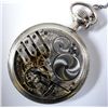 Image 4 : ELGIN OPEN FACE POCKET WATCH W / CHAIN, RUNS