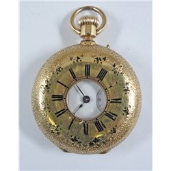 18k GOLD HENRY CAPT DEMI-HUNTING CASE WATCH, RUNS, RARE!