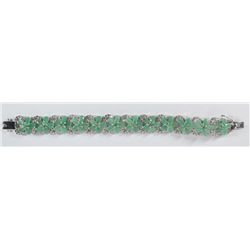 Emerald & Topaz Flower Design Bracelet