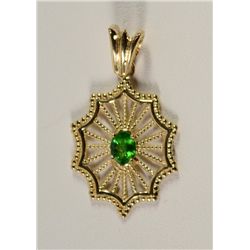 Tsavorite Pendant in 14K Yellow Gold