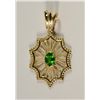 Image 1 : Tsavorite Pendant in 14K Yellow Gold