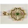 Image 2 : Tsavorite Pendant in 14K Yellow Gold