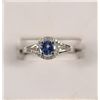Image 1 : Tanzanite & Diamond Halo Style Ring in Sterling Silver
