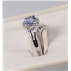 Image 2 : Tanzanite & Diamond Halo Style Ring in Sterling Silver