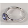 Image 3 : Tanzanite & Diamond Halo Style Ring in Sterling Silver