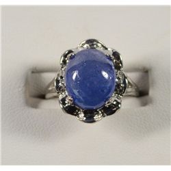 Oval Tanzanite Ring set in 14K white Gold