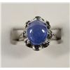 Image 1 : Oval Tanzanite Ring set in 14K white Gold
