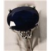 Image 3 : Deep Blue Sapphire & Diamond Ring