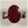 Image 1 : Oval Ruby Ring Set in Sterling Silver