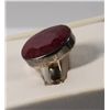 Image 2 : Oval Ruby Ring Set in Sterling Silver