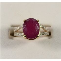 Ruby & Diamond Ring in 14K Yellow & White Gold