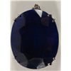 Image 1 : Deep Blue Oval Sapphire Diamond Pendant