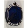 Image 3 : Deep Blue Oval Sapphire Diamond Pendant