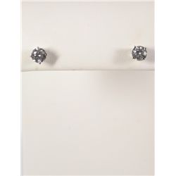 Diamond Solitaire Earrings in 14K White Gold