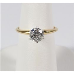 Diamond Solitaire Lady's Ring in 14K Yellow Gold