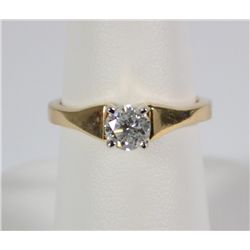 Diamond Solitaire Ring Lady's 14K Gold