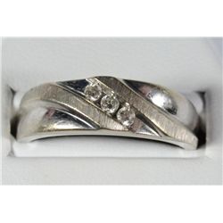 Men's Diamond Wedding Band 10K White Gold