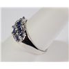 Image 2 : Sapphire Flower Ring in Sterling Silver