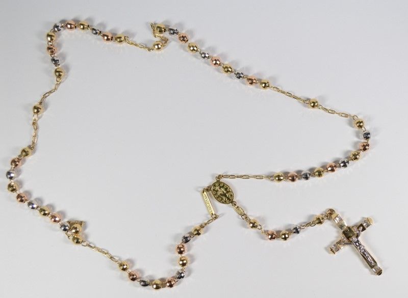 Tri color gold rosary Clearance