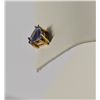 Image 2 : Tanzanite Solitaire Earrings 14K Yellow Gold