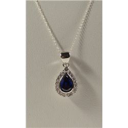 Tanzanite & White Sapphire Pendant Necklace