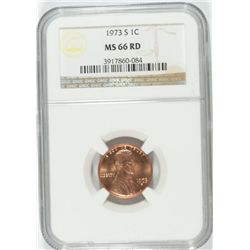 1973-S LINCOLN CENT, MS-66 RED  RARE!!   NO RECORDS OF  67 EXIST!!