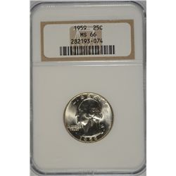 1959 WASHINGTON QUARTER, NGC MS-66