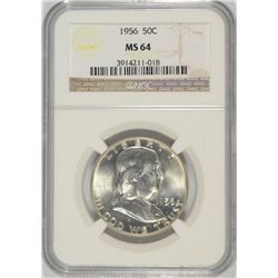 1956 FRANKLIN HALF DOLLAR, NGC MS-64