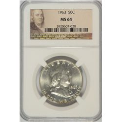 1963 FRANKLIN HALF DOLLAR, NGC MS-64