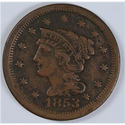 1853 LARGE CENT VF/XF