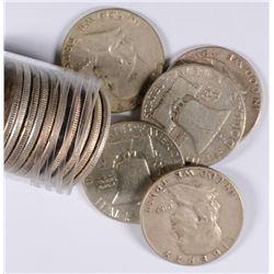 ROLL OF CIRC 1955 FRANKLIN HALF DOLLARS