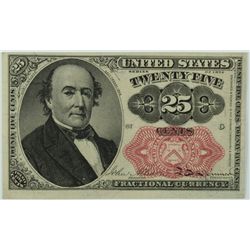 1874 TWENTY FIVE CENT US FRACTIONAL NOTE CU