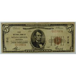 1929 $5 NATIONAL MINNEAPOLIS, MN #710