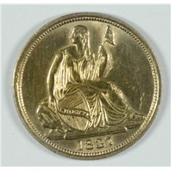 1837 (NO STARS) SEATED HALF DIME MS-63