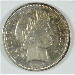 1914-D BARBER DIME AU-55