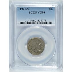 1921-S BUFFALO NICKEL PCGS VG-8