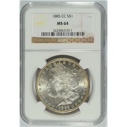 1885-CC MORGAN DOLLAR NGC MS-64