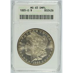 1885-O MORGAN DOLLAR ANACS MS-65 DMPL !!!