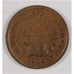 1909-S INDIAN HEAD CENT, BEAUTIFUL ORIGINAL XF/AU, KEY COIN! NICE COIN!