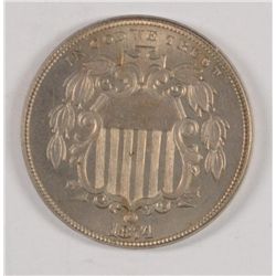 1874 SHIELD NICKEL MS-64