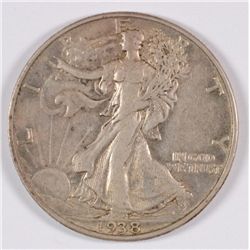 1938-D WALKING LIBERTY HALF DOLLAR XF-AU ORIGINAL