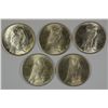 Image 2 : ( 5 ) CHOICE BU PEACE DOLLARS:  1922, 1923, ( 2 ) 1924 & 1925  NICE LOT!