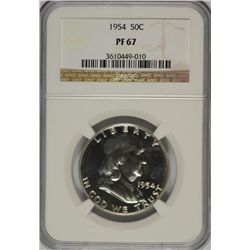 1954 FRANKLIN HALF DOLLAR, NGC PROOF-67