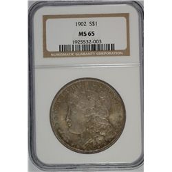 1902 MORGAN DOLLAR NGC MS-65 RAINBOW COLORS!