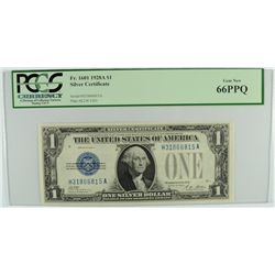 1928-A $1.00 SILVER CERTIFICATE "FUNNY BACK" PCGS  66 PPQ SUPERB!