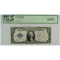 1928-B $1.00 SILVER CERTIFICATE "FUNNY BACK" PCGS  64 PPQ!