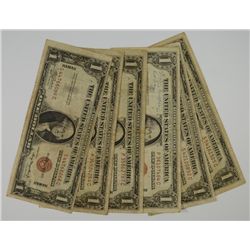 LOT OF ( 6 ) HAWAII $1.00 SILVER CERTIFICATES, SCARCE!