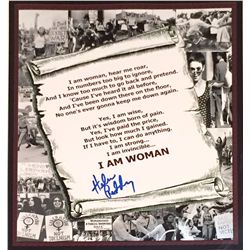 "I am Woman" 10x13 lyric sheet original signed by the singer & writer Helen Reddy